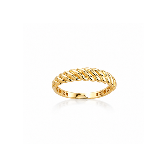 10K Yellow Gold Thin Croissant Ring