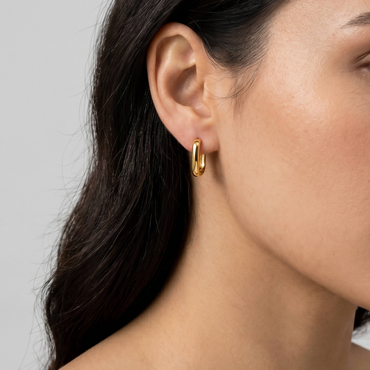 Square Huggie Hoops