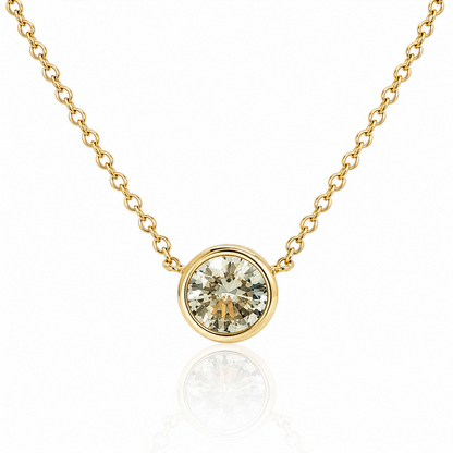 CZ Bezel Set Solitaire Necklace