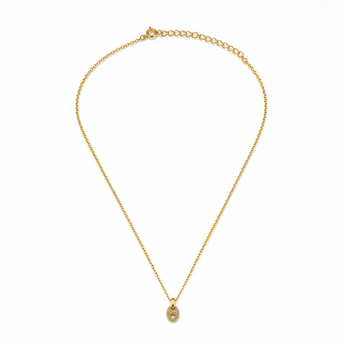 Pave Puffed Mariner Necklace