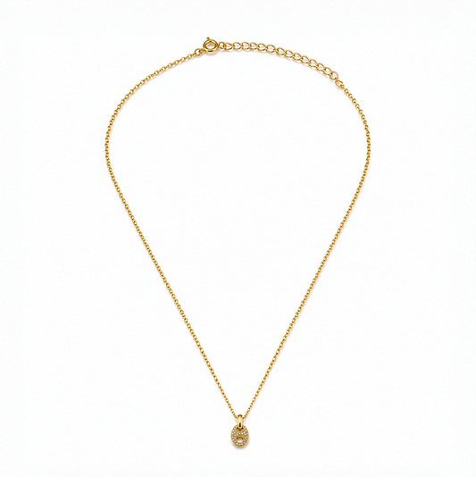 Pave Puffed Mariner Necklace