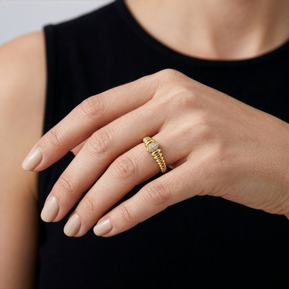 Pave Slim Bubble Ring