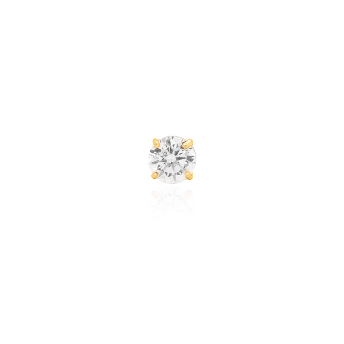 14K Yellow Gold CZ Stud