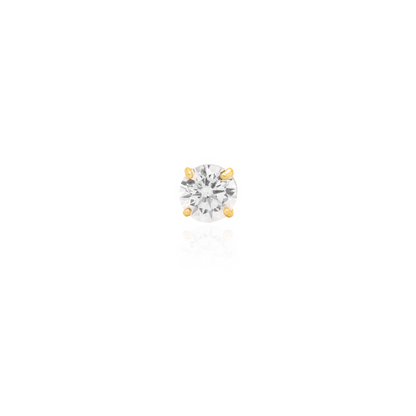 14K Yellow Gold CZ Stud