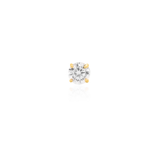 14K Yellow Gold CZ Stud
