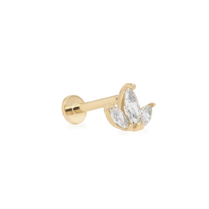 10K Yellow Gold Lotus Stud Earrings