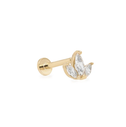 10K Yellow Gold Lotus Stud Earrings