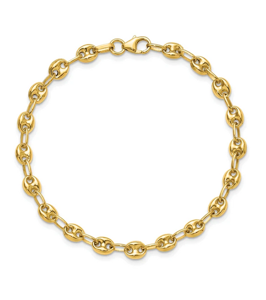 Puffed Mariner Link Bracelet