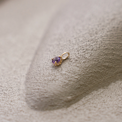 10K Yellow Gold Birthstone Necklace - February