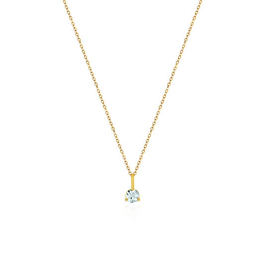 10K Yellow Gold Birthstone Necklace - March