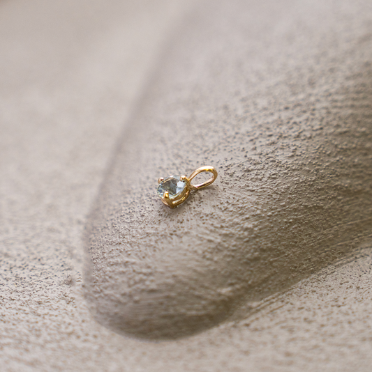 10K Yellow Gold Birthstone Necklace - March