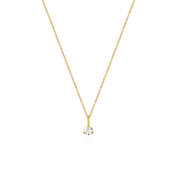 10K Yellow Gold Birthstone Necklace - April