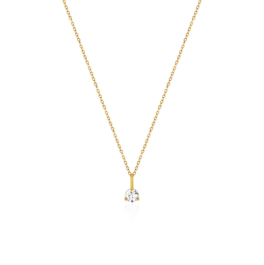 10K Yellow Gold Birthstone Necklace - April