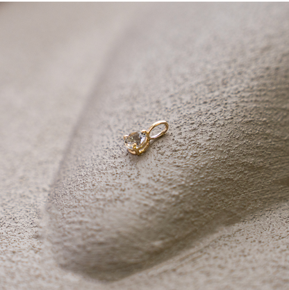 10K Yellow Gold Birthstone Necklace - April