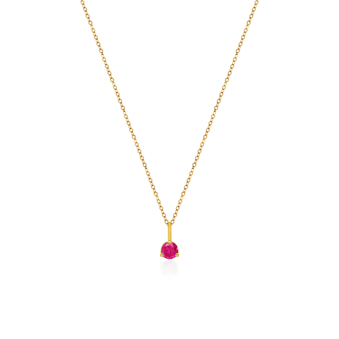 10K Yellow Gold Birthstone Necklace - July