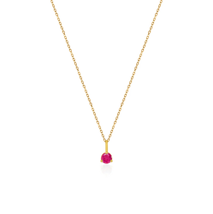 10K Yellow Gold Birthstone Necklace - July