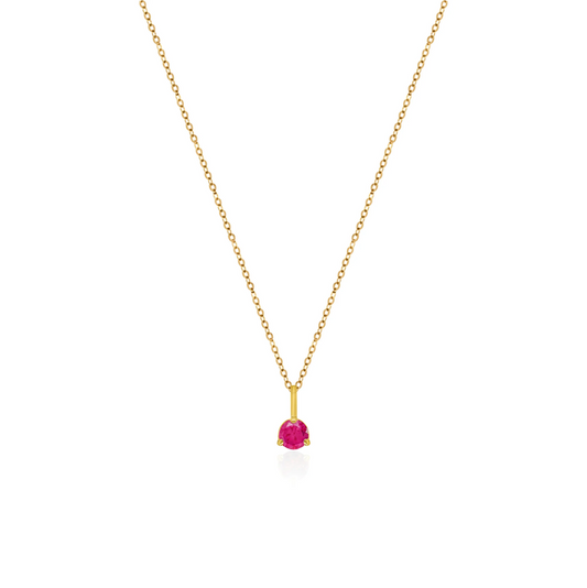 10K Yellow Gold Birthstone Necklace - July