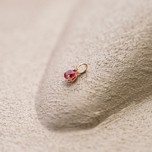 10K Yellow Gold Birthstone Necklace - July