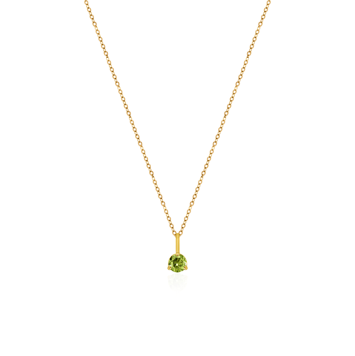 10K Yellow Gold Birthstone Necklace - August