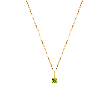10K Yellow Gold Birthstone Necklace - August