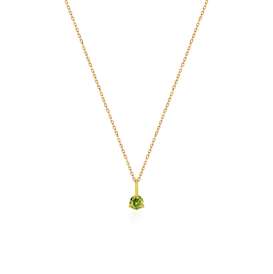 10K Yellow Gold Birthstone Necklace - August