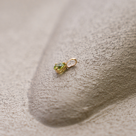 10K Yellow Gold Birthstone Necklace - August