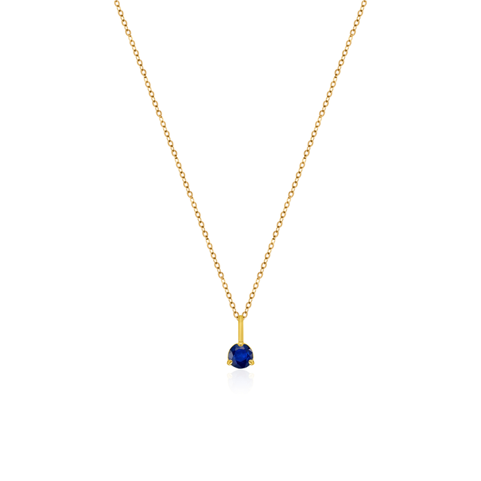 10K Yellow Gold Birthstone Necklace - September