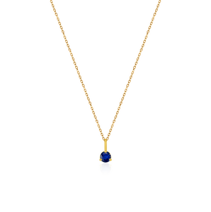10K Yellow Gold Birthstone Necklace - September