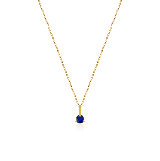 10K Yellow Gold Birthstone Necklace - September