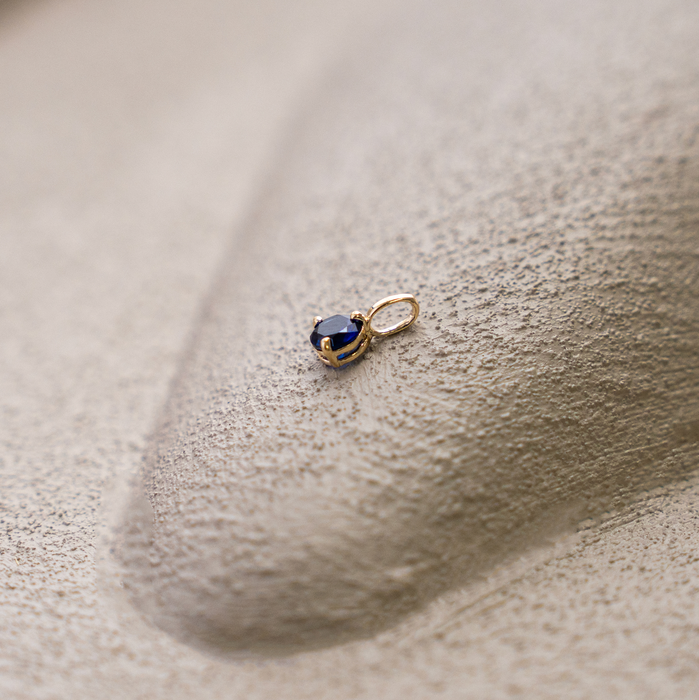 10K Yellow Gold Birthstone Necklace - September