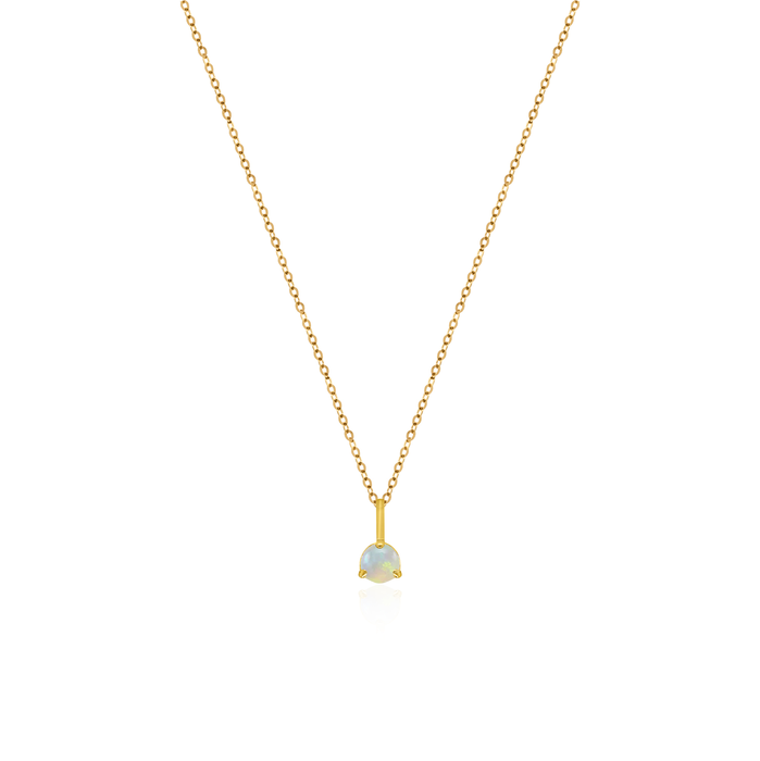 10K Yellow Gold Birthstone Necklace - October