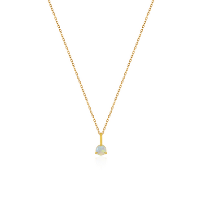 10K Yellow Gold Birthstone Necklace - October