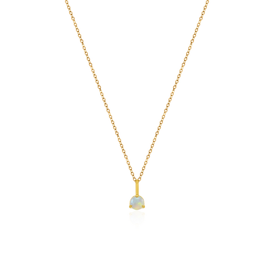 10K Yellow Gold Birthstone Necklace - October