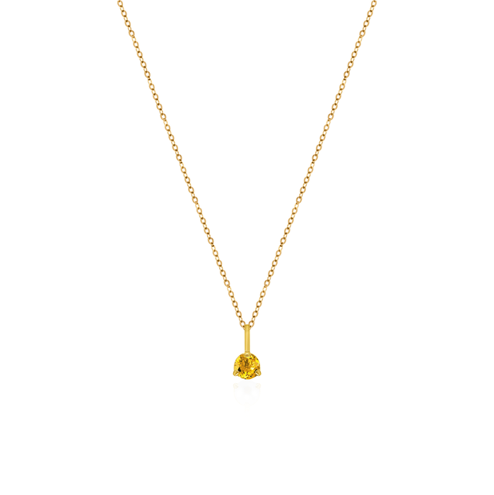 10K Yellow Gold Birthstone Necklace - November