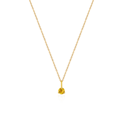 10K Yellow Gold Birthstone Necklace - November