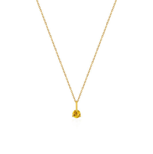 10K Yellow Gold Birthstone Necklace - November