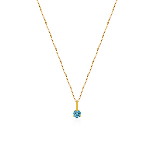 10K Yellow Gold Birthstone Necklace - December
