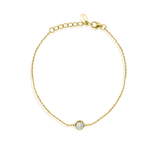 Lab Diamond Bezel Solitaire Bracelet