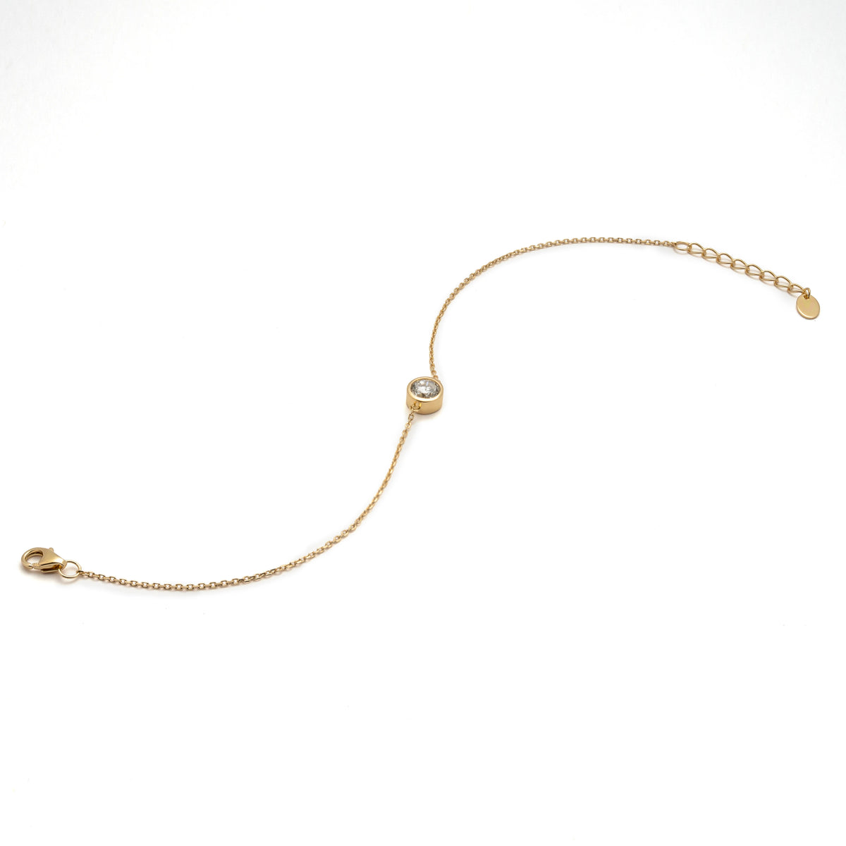 Lab Diamond Bezel Solitaire Bracelet