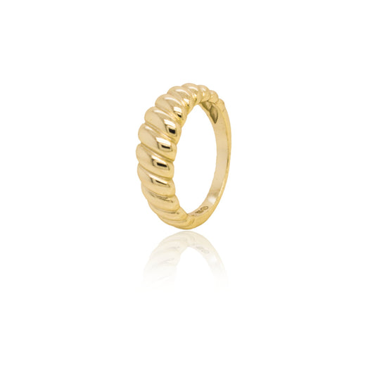 10K Yellow Gold Thin Croissant Ring