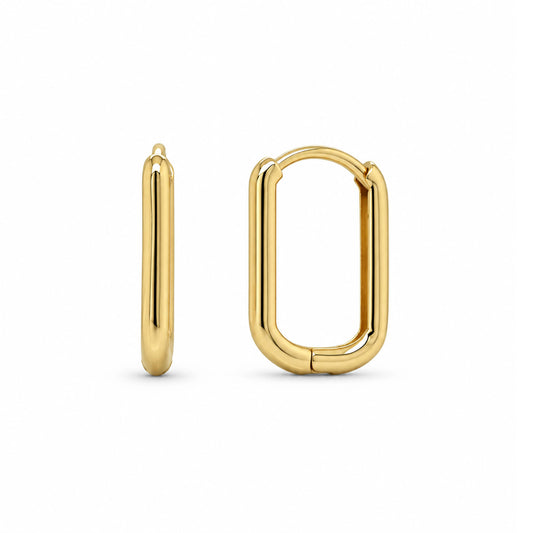 10K Yellow Gold Paperclip Huggie