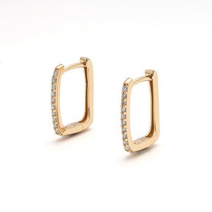 Lab Diamond Pave Paperclip Huggies