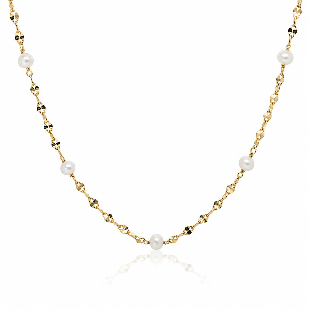 Freshwater Pearl Buckle Chain Necklace