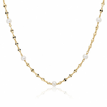 Freshwater Pearl Buckle Chain Necklace