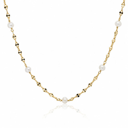 Freshwater Pearl Buckle Chain Necklace