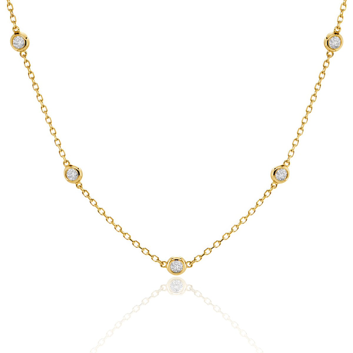Lab Diamond Bezel Satelite Necklace