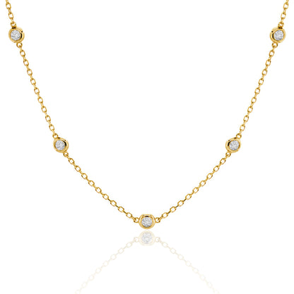 Lab Diamond Bezel Satelite Necklace