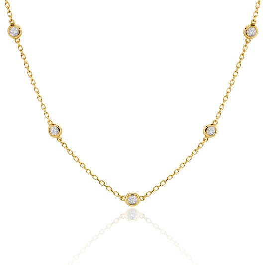 Lab Diamond Bezel Satelite Necklace