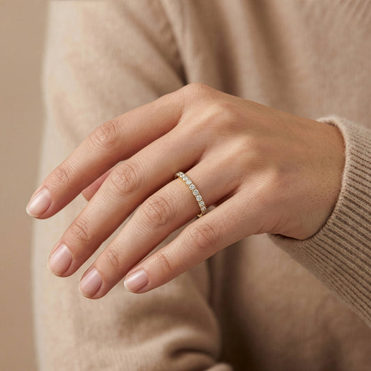 Lab Diamond Half Eternity Band Ring
