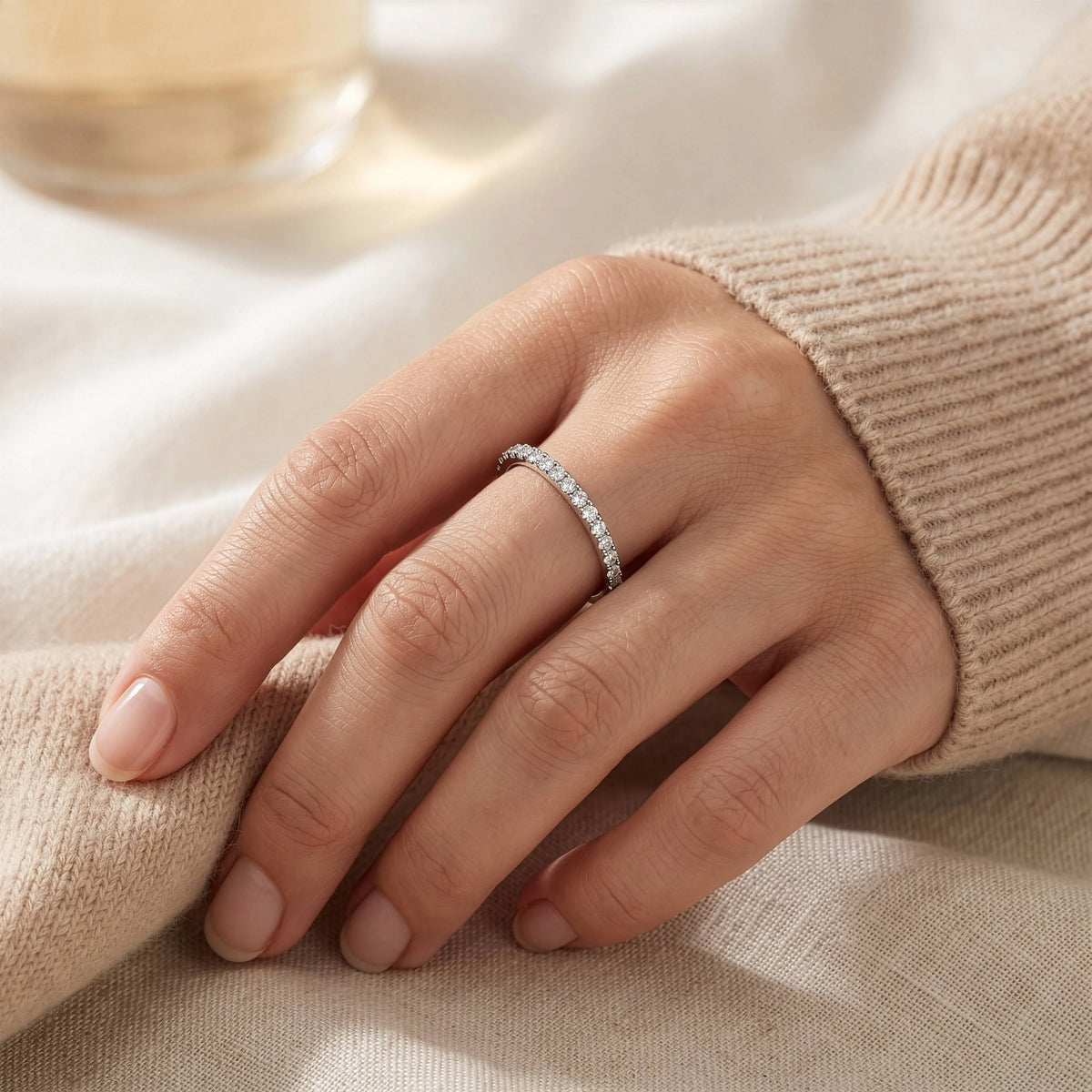 Lab Diamond Half Eternity Band Ring